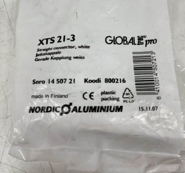 Nordic Aluminiumin XTS 21 jatkokappale XTS 3-vaihevirtakiskoon - Purkukolmio.fi