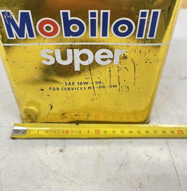 Vanha Mobiloil Super öljykanisteri - Purkukolmio.fi