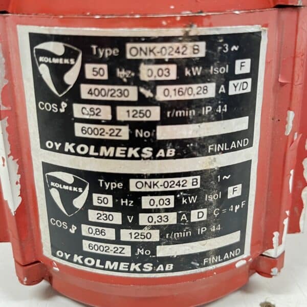 Sähkömoottori Kolmeks ONK-0242 B 400/230V 0,03 kW 1250 r/min - purkukolmio.fi