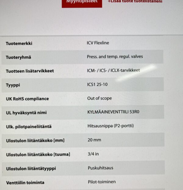 Danfoss ICS1 25-10 pilottiohjattu servoventtiili - purkukolmio.fi