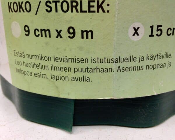 Nurmikon reunanauha vihreä 15 cm x 9 m - Purkukolmio.fi