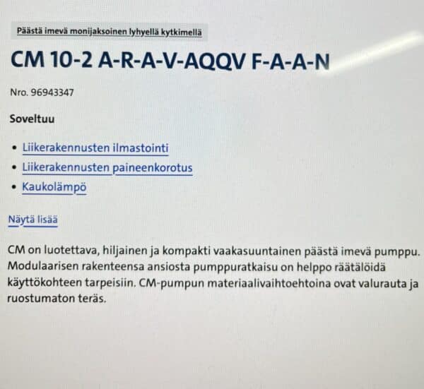 Grundfos CM10-2 - Purkukolmio.fi