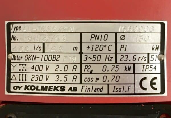 Kiertovesipumppu Kolmeks AL-1065/4N moottori - purkukolmio.fi